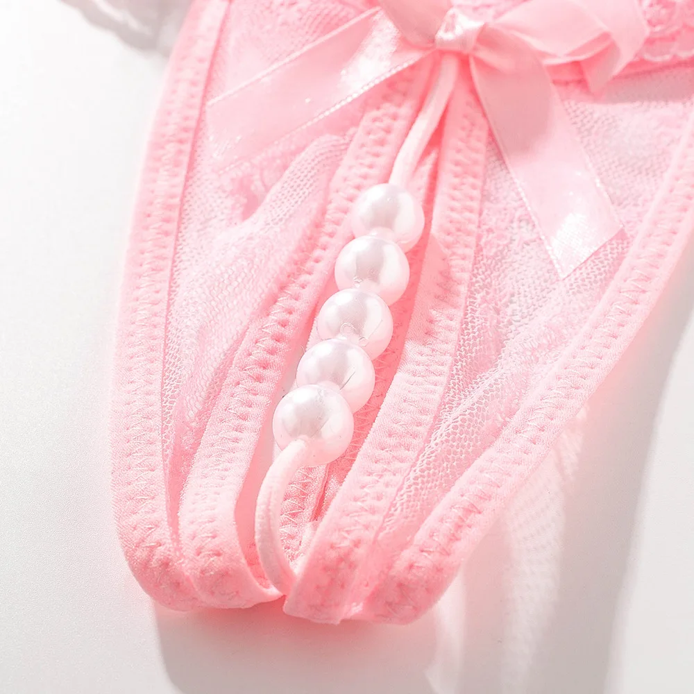 Volants Noirs – String dentelle volantée à perles - Image 13