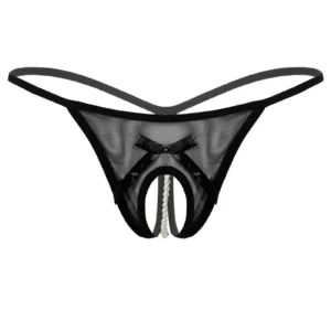 Voile Perlé – Mini-string tulle à perles