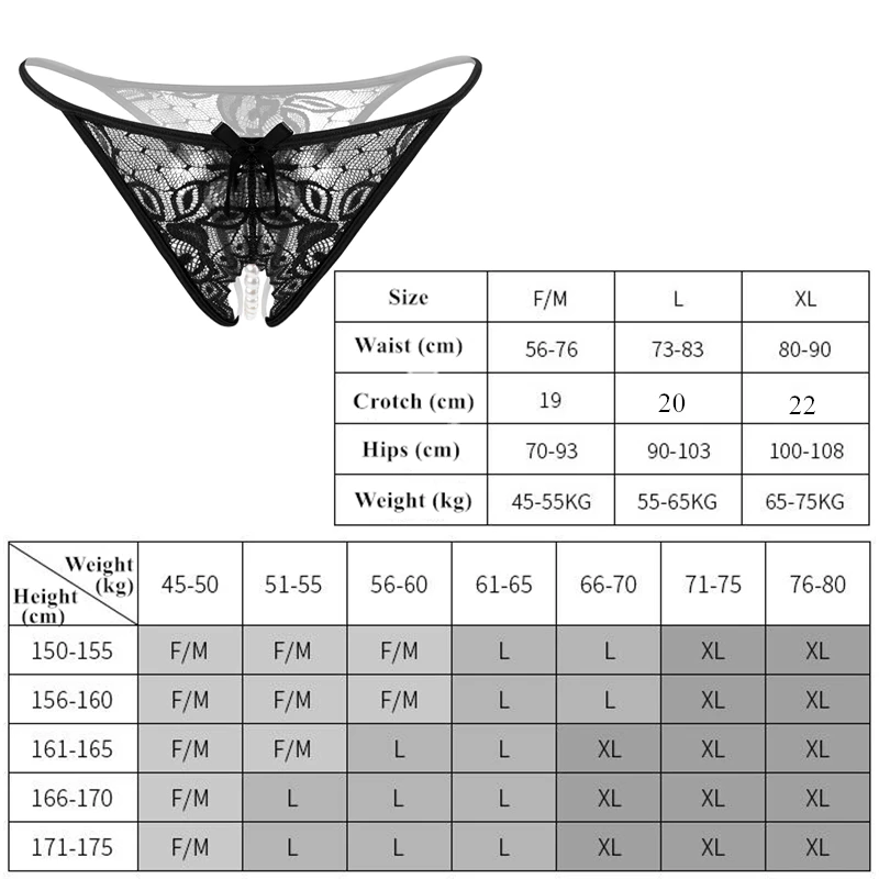 Perles & Nœud – String dentelle ouvert, du M au XL - Image 2