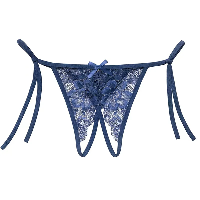 Bleu Nuit – String dentelle à rubans noués - Image 6