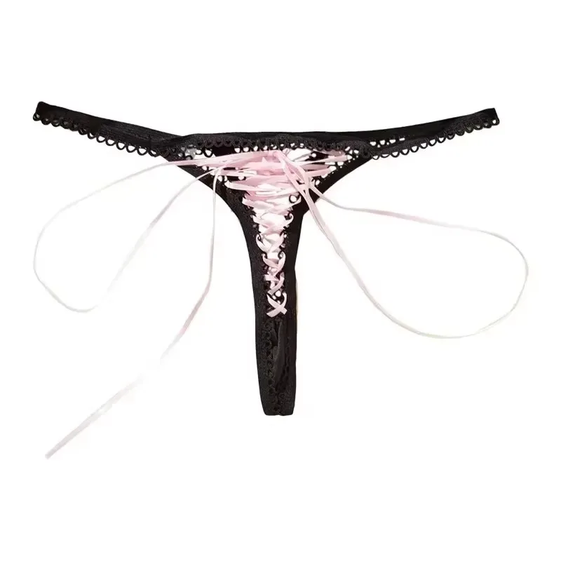 Corset Rose – String à laçage satiné - Image 10