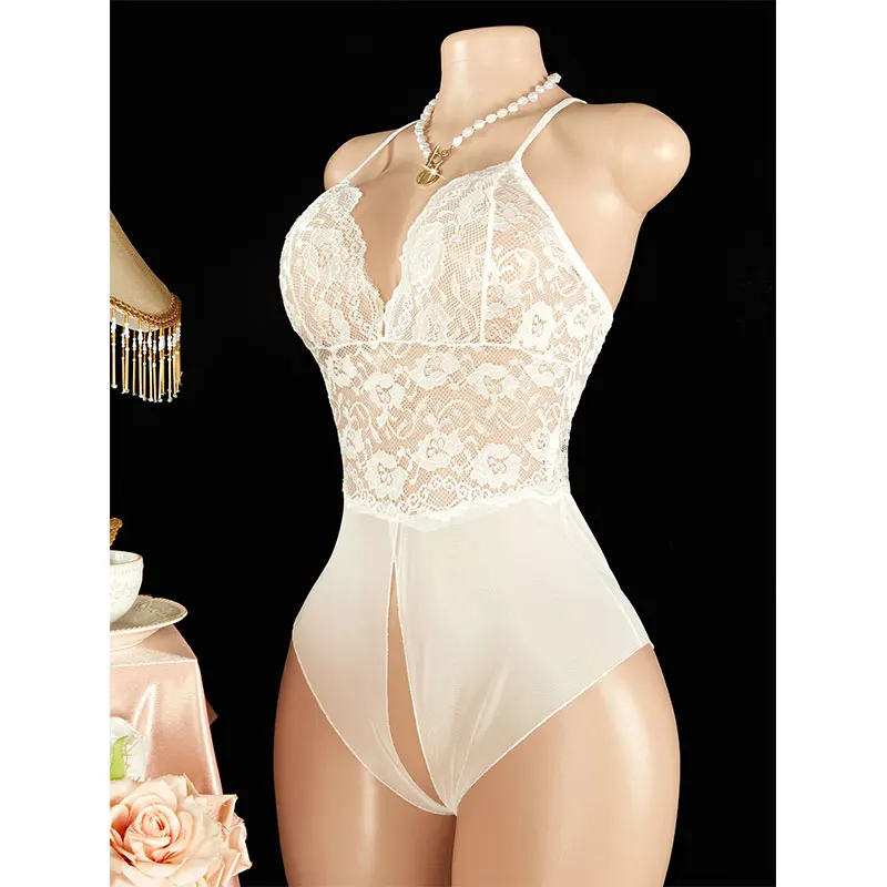 Trois Grâces – Body dentelle et tulle ouvert - Image 2