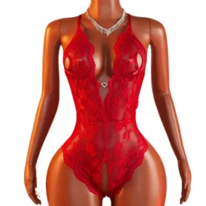 Rivière de Strass – Body dentelle à col bijou