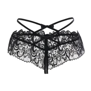 Croisé Dentelle – String ajouré à lanières