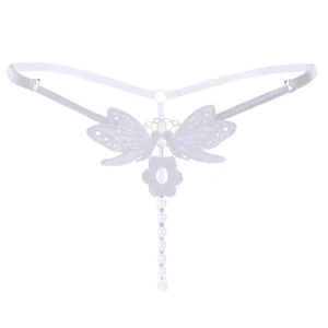 Libellule – String papillon perlé à bretelles réglables