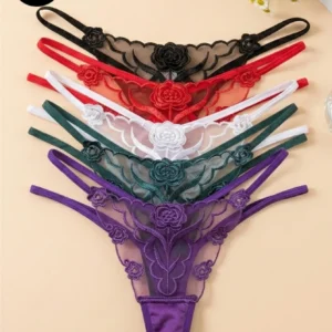 Lot de 5 – Strings brodés à fines bretelles
