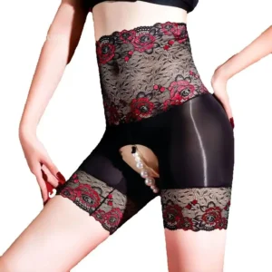 Éclat Satiné – Panty brillant à perles ouvert