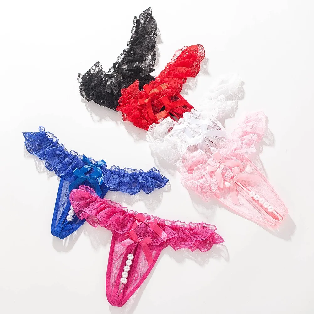 Volants Noirs – String dentelle volantée à perles - Image 9