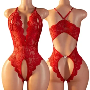 Flamme Ajourée – Body dentelle découpé ouvert