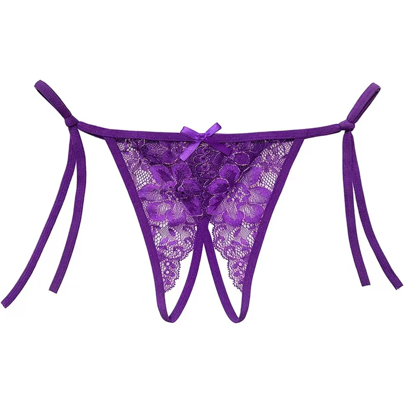 Bleu Nuit – String dentelle à rubans noués - Image 8