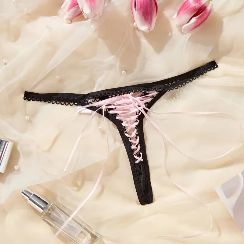 Corset Rose – String à laçage satiné - Image 17