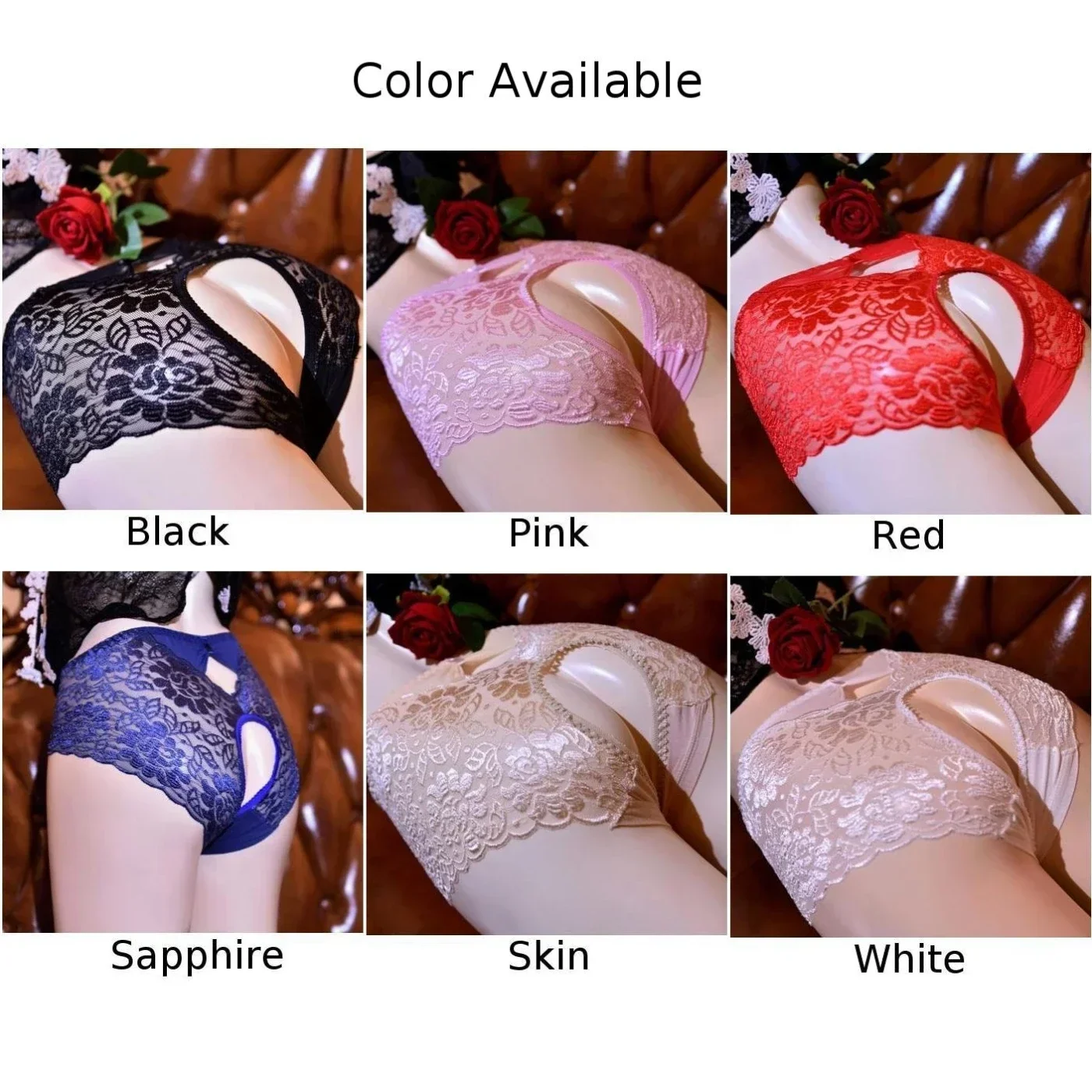 Satin & Dentelle – Culotte bikini ouverte - Image 10