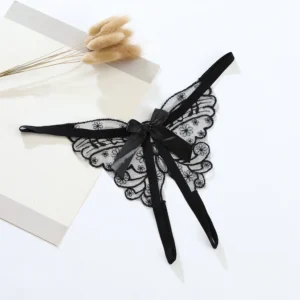 Papillon Noir – String dentelle à rubans