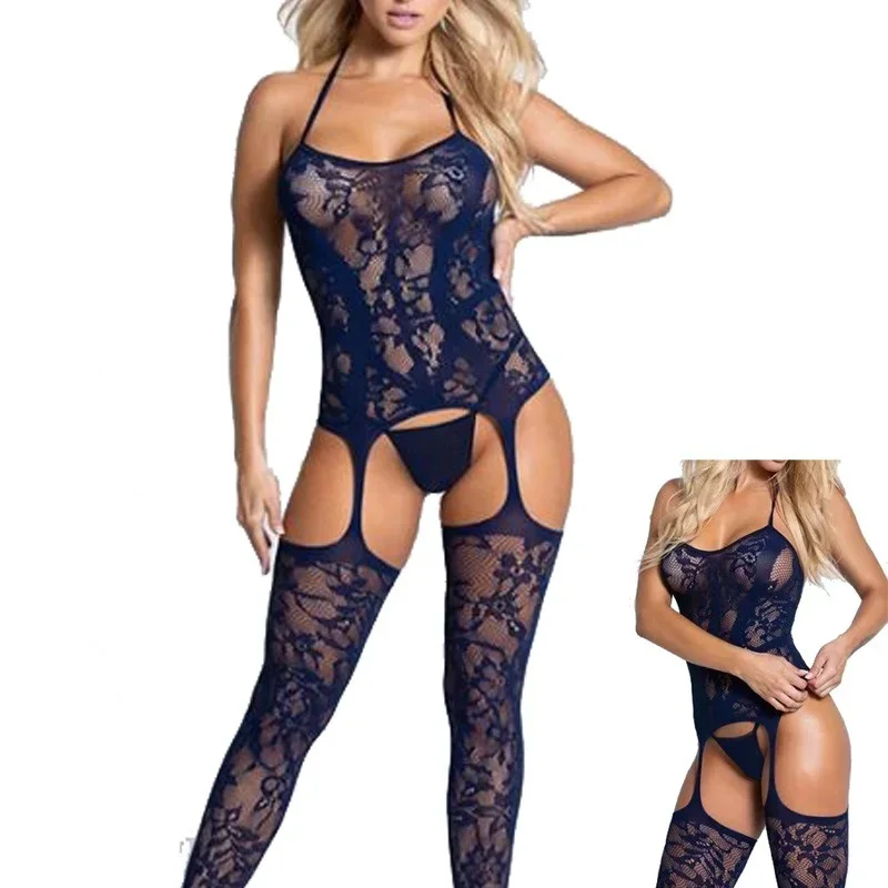 Voile de Nuit – Body résille col licou entrejambe ouvert - OpenString