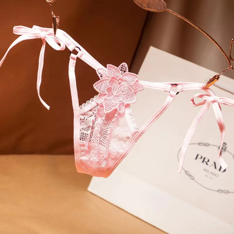 Fleur à Nouer – String brodé à rubans - Image 2