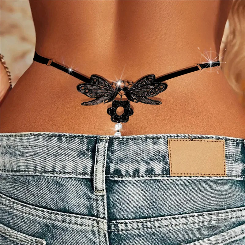 Libellule Perlée – String bijou papillon et perles - Image 2