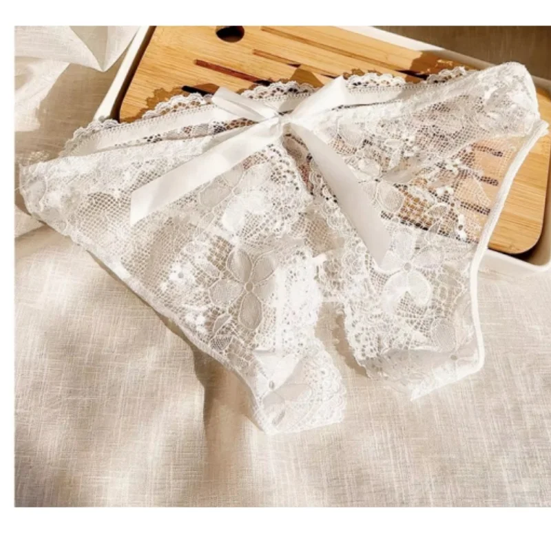 Dentelle Céleste – Culotte dentelle ouverte à nœud - Image 7
