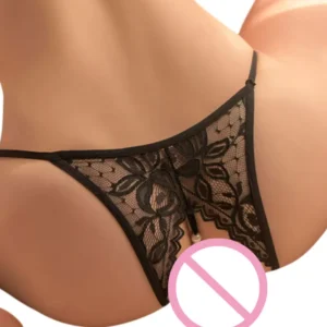 Ailes de Nuit – String dentelle papillon ouvert