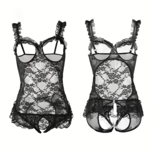 Bustier Romantique – Body dentelle à bonnets ouverts