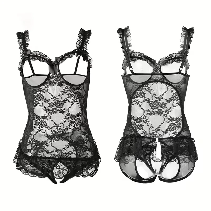 Bustier Romantique – Body dentelle à bonnets ouverts