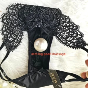 Perle Royale – String ailes de dentelle et grosse perle