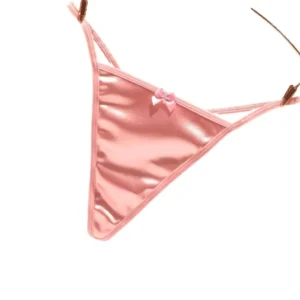 Satin Perle – String satiné à nœud perlé