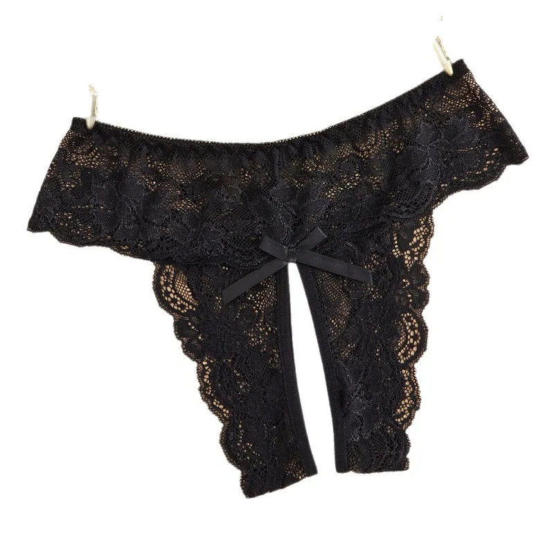 Nœud Noir – Culotte dentelle ouverte grandes tailles