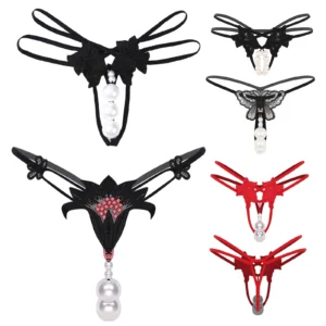 Fleurs & Grosses Perles – String bijou, 4 modèles