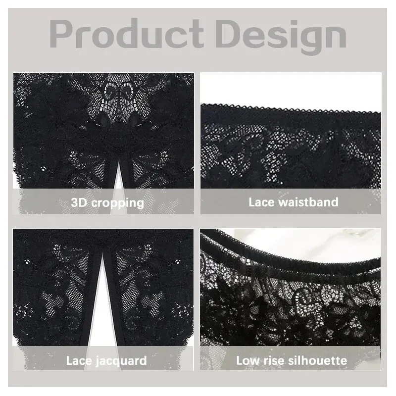 Shorty Secret – Culotte dentelle ouverte à nœud - Image 5