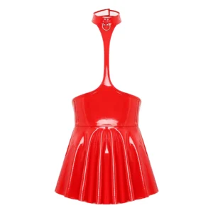 Vinyle Patineuse – Robe vinyle licou poitrine libre