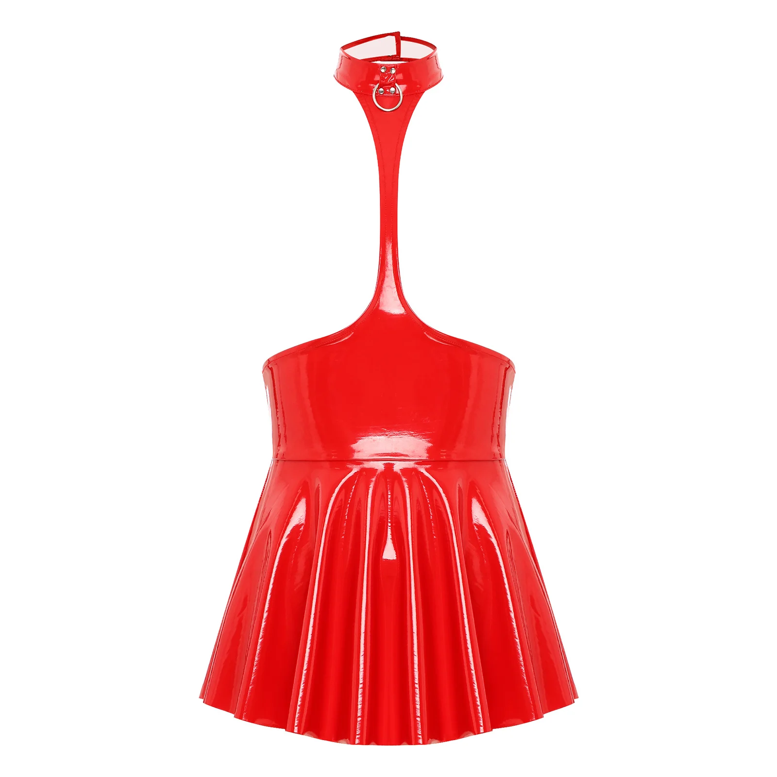 Vinyle Patineuse – Robe vinyle licou poitrine libre