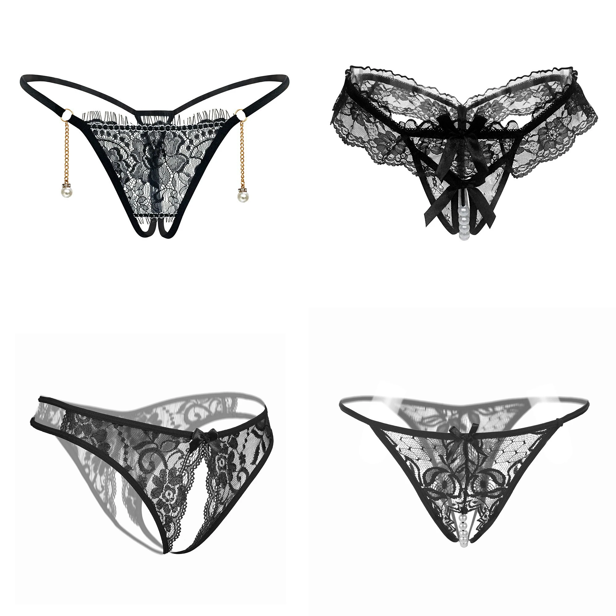 Collection Dentelle – String ouvert, 5 modèles