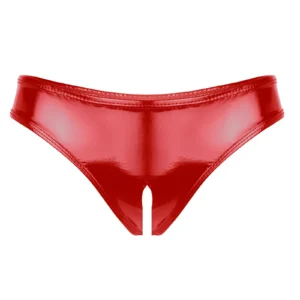 Effet Mouillé – Culotte vinyle ouverte