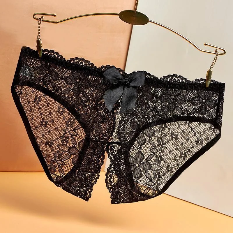 Shorty Secret – Culotte dentelle ouverte à nœud