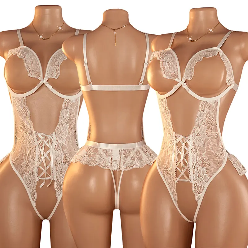 Dentelle Lacée – Body ouvert à laçage