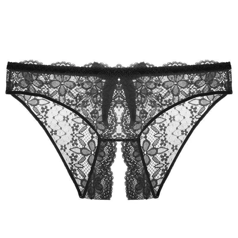 Dentelle Céleste – Culotte dentelle ouverte à nœud