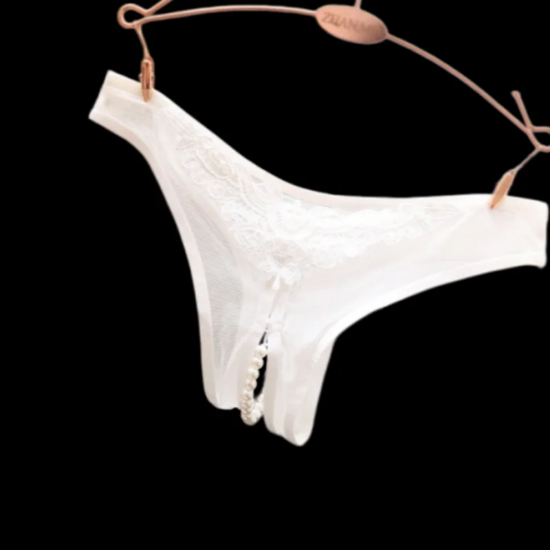 Satin Perlé – String satiné ouvert à perles - Image 2