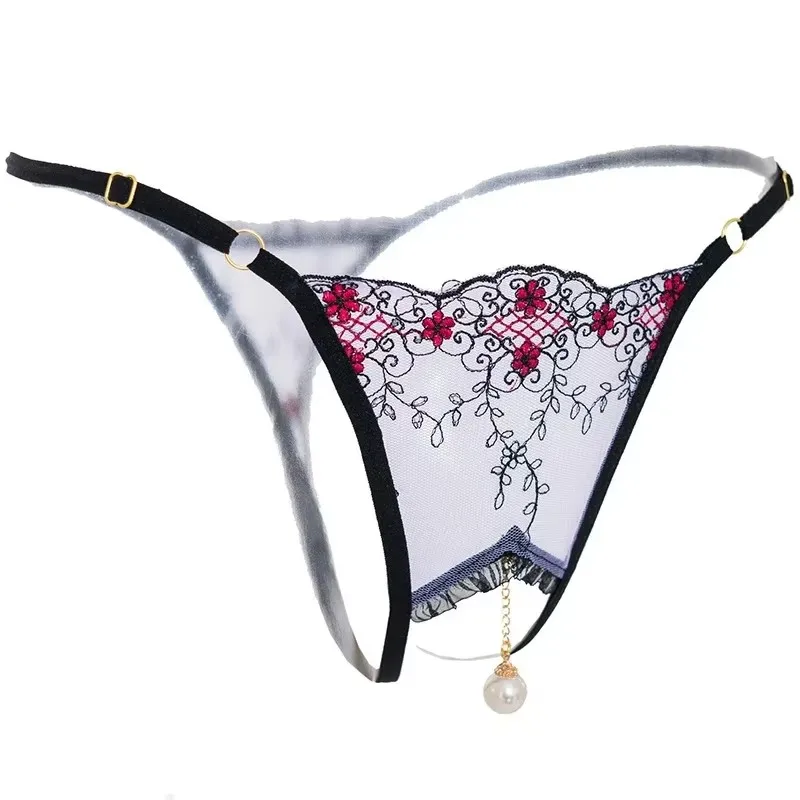 Perle Unique – String brodé à pendentif perle