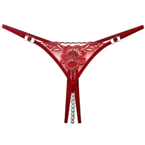 Fleur d’Anneaux – String brodé à perles et anneaux