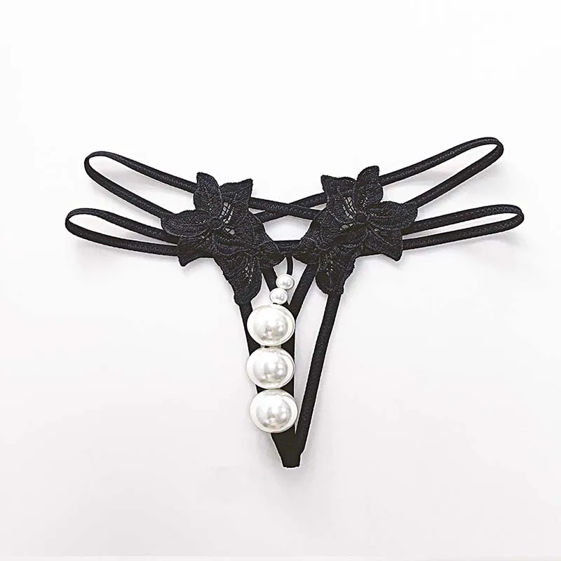 Trois Perles – String ouvert à perles