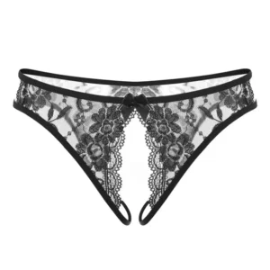 Fleur Ouverte – String dentelle et petit nœud