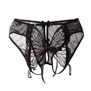 Grand Papillon Ajouré – Culotte dentelle ouverte réglable