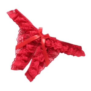 Mille Volants – String dentelle volantée ouvert