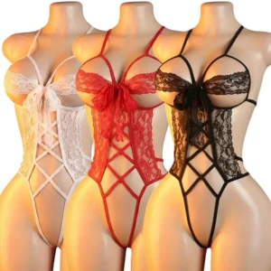 Laçage Croisé – Body dentelle lacé ouvert