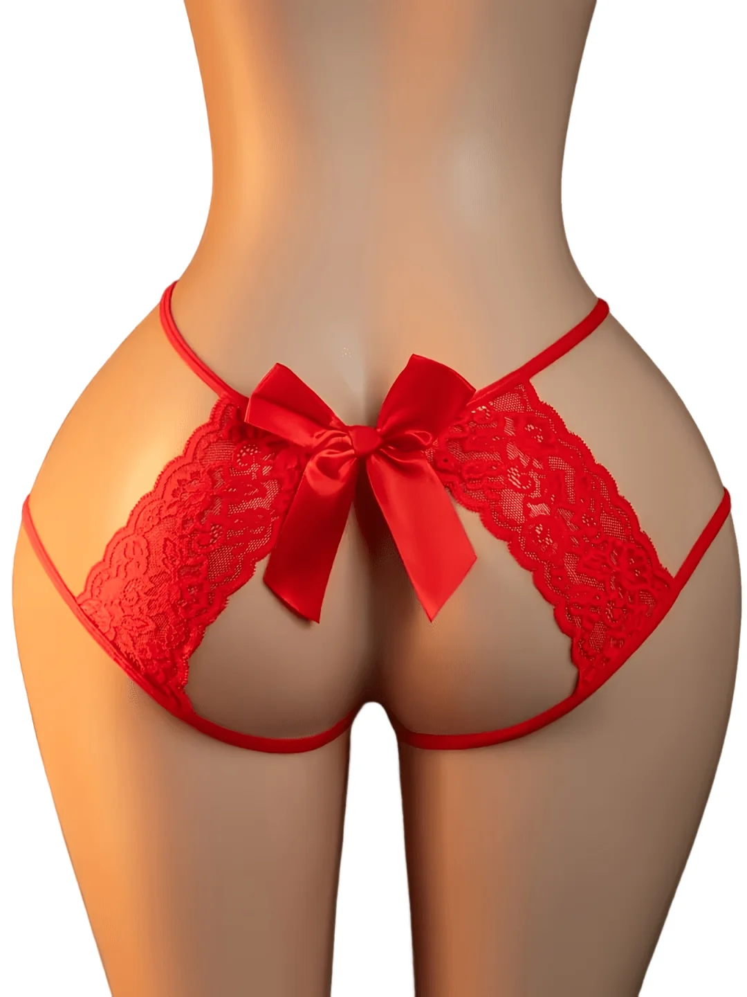 Bordeaux Nœud – String dentelle à grand nœud