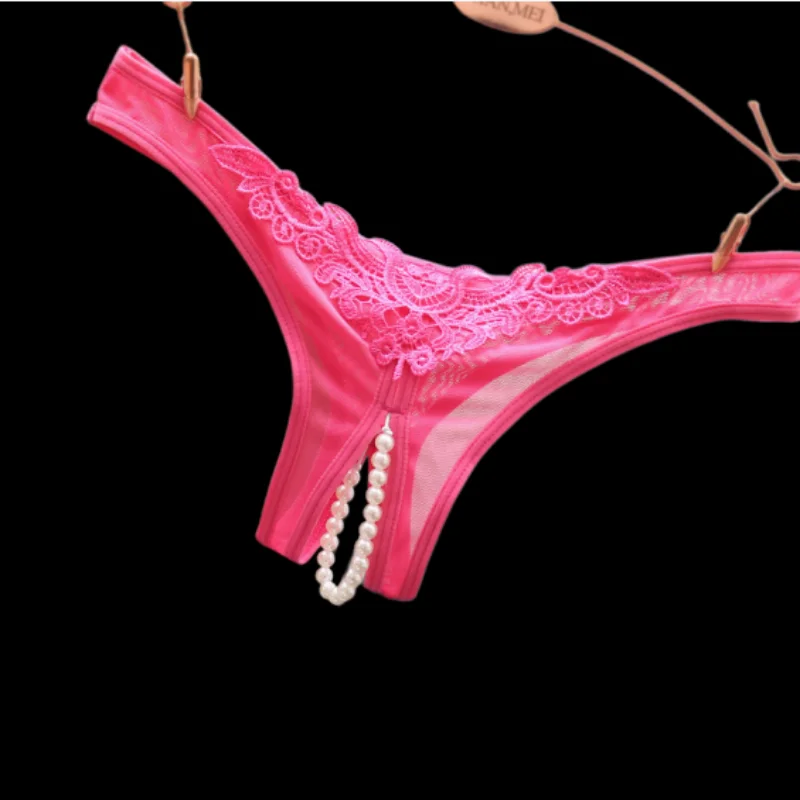 Satin Perlé – String satiné ouvert à perles - Image 4