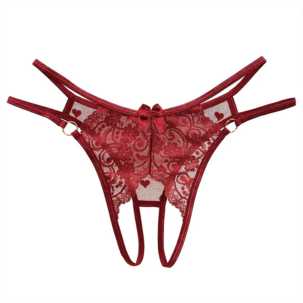 Échancré Brodé – String dentelle à bretelles