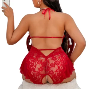 Courbes Dentelle – Body ouvert grandes tailles