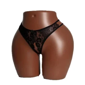 Noir Dentelle – String dentelle ouvert, 2 modèles