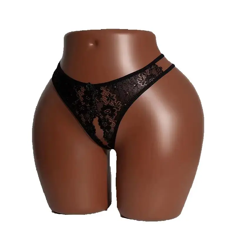 Noir Dentelle – String dentelle ouvert, 2 modèles